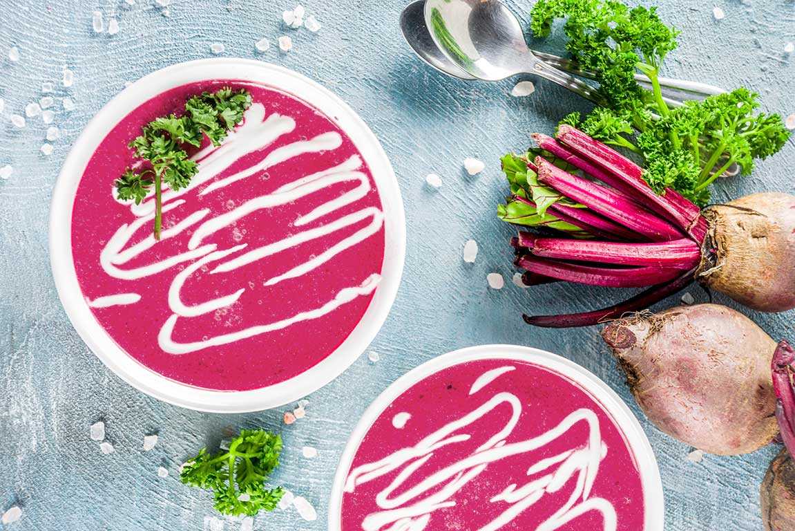 Roasted beetroot and ginger soup